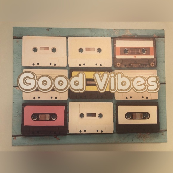 Good Vibes Cassette Tape Decorative Canvas Small Hanging Wall Picture - Picture 6 of 16